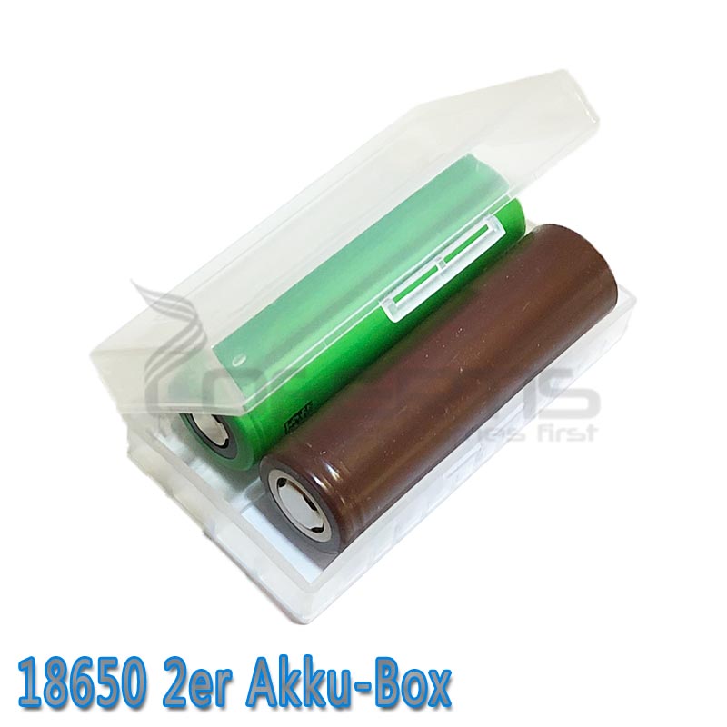 Akkubox 2x 18650 Akku Transparent